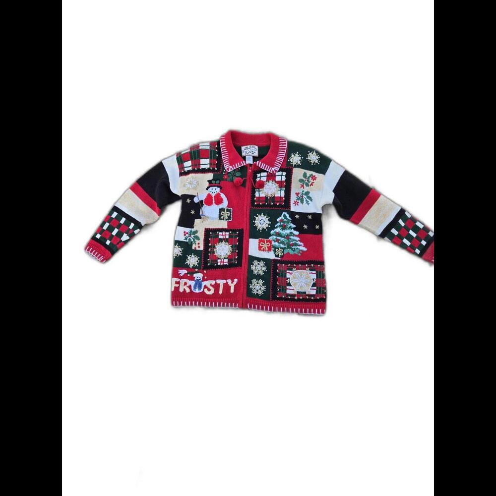 Vintage Frosty the Snowman Christmas Ugly Sweater Custom collectibles Size M